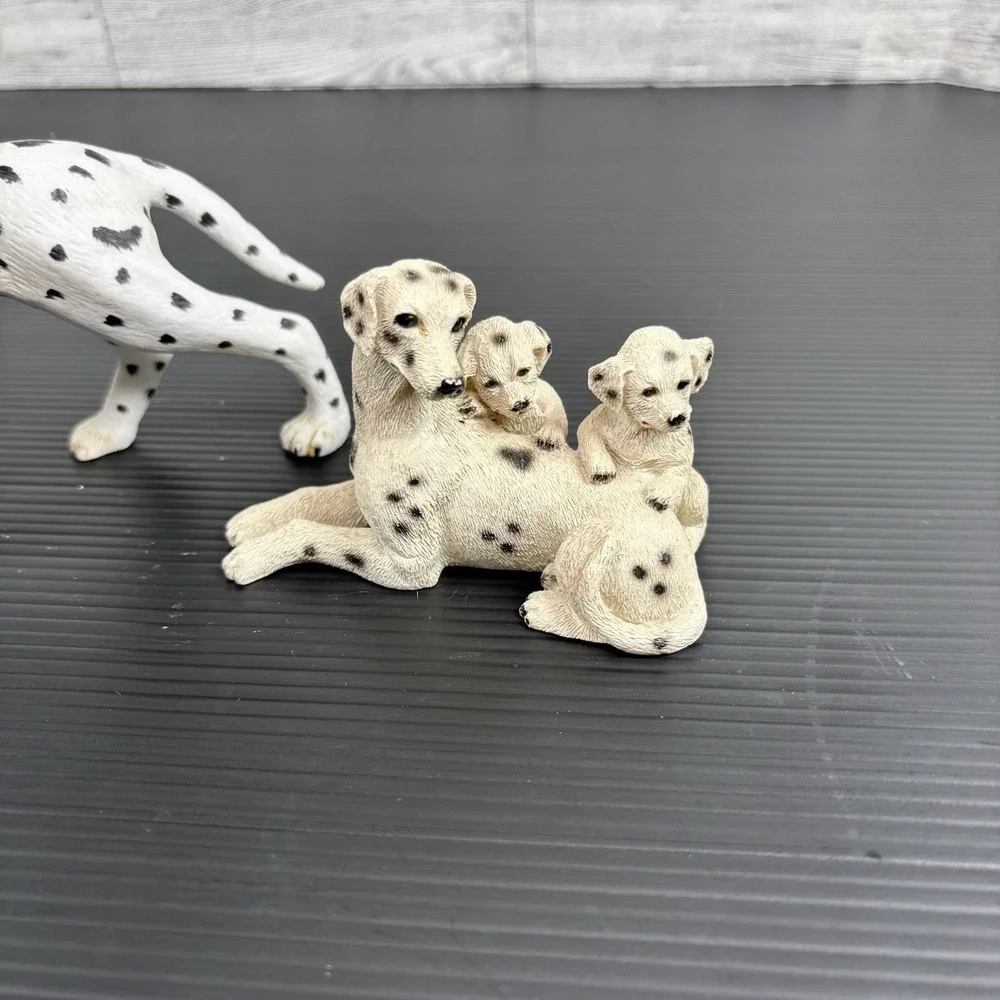 Dalmatian family figurine porcelain puppy dog firemen fireman sculpture Lot of 3